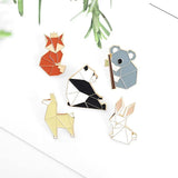 Animal Enamel Pins Set Fox Panda Koala Alpaca Rabbit Lapel Pin Backpack