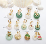 5 PCS Antique Sargent Pendant Inlaid Jade Safety Buckle DIY Bracelet Necklace