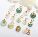 5 PCS Antique Sargent Pendant Inlaid Jade Safety Buckle DIY Bracelet Necklace