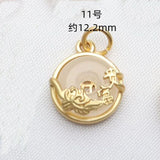 5 PCS Antique Sargent Pendant Inlaid Jade Safety Buckle DIY Bracelet Necklace