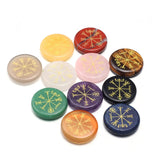 5 PCS Chakra Stones With Lapis Lazuli Engraved Symbols Palm Stone