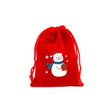 5 PCS Christmas Velvet Drawstring Gift Storage Bag Pouch