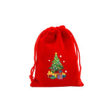 5 PCS Christmas Velvet Drawstring Gift Storage Bag Pouch