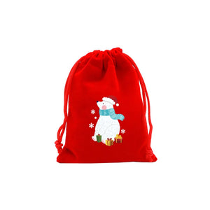 5 PCS Christmas Velvet Drawstring Gift Storage Bag Pouch