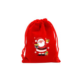 5 PCS Christmas Velvet Drawstring Gift Storage Bag Pouch