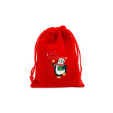 5 PCS Christmas Velvet Drawstring Gift Storage Bag Pouch