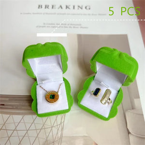 5 PCS Mini Velvet Jewelry Box Necklace Container Wedding Ring Earrings