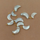 5Pcs Freshwater Pearl Moon Charms, DIY Pearl Beads 19-22mm