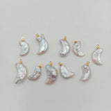 5Pcs Freshwater Pearl Moon Charms, DIY Pearl Beads 19-22mm