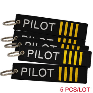 5 PCS POMPOM Pilot KeyChains for Luggage Key Tag Stitch Keychains