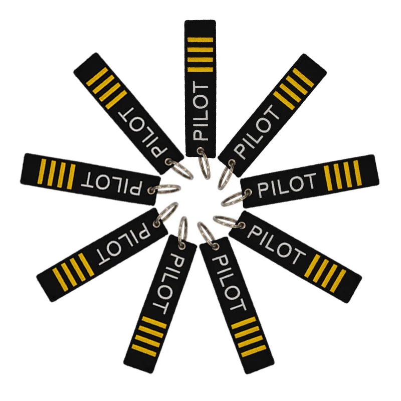 5 PCS POMPOM Pilot KeyChains for Luggage Key Tag Stitch Keychains