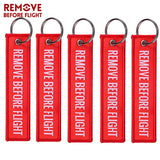 5 PCS/LOT Remove Before Flight Woven Keychains Red Chain Keychain
