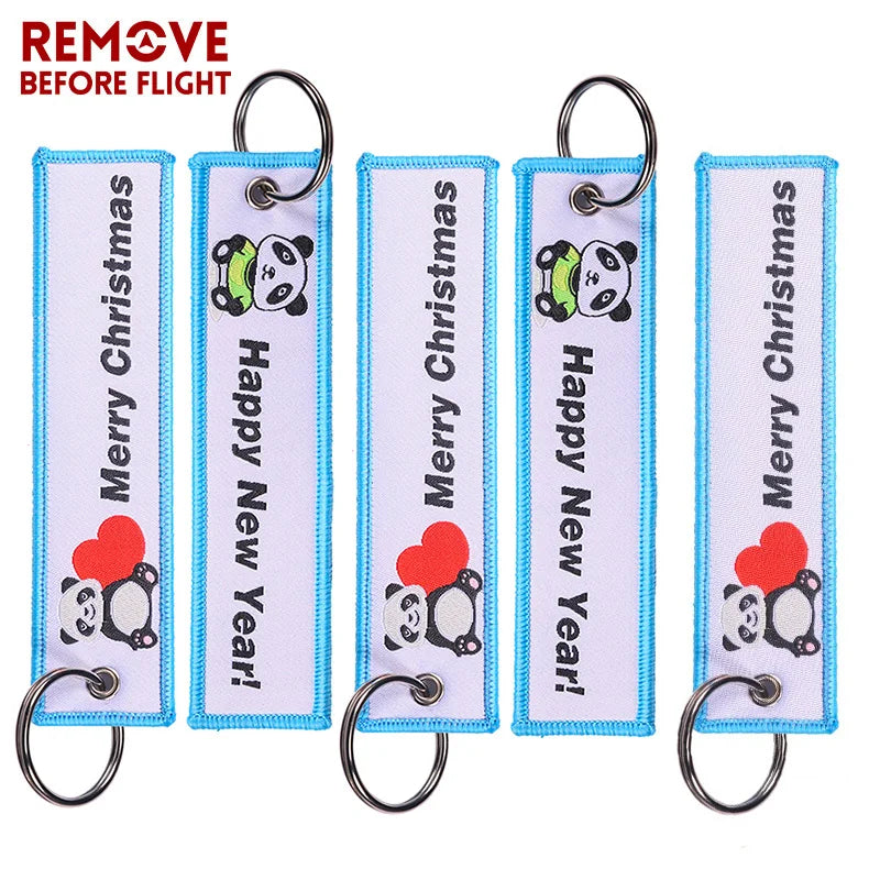 5 PCS/LOT Remove Before Flight Woven Keychains Red Chain Keychain