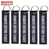 5 PCS/LOT Remove Before Flight Woven Keychains Red Chain Keychain