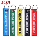 5 PCS/LOT Remove Before Flight Woven Keychains Red Chain Keychain