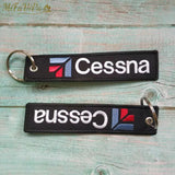 Embroidery Cessna Keychain Trinket Aviation Key Ring