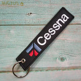 Embroidery Cessna Keychain Trinket Aviation Key Ring