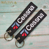 Embroidery Cessna Keychain Trinket Aviation Key Ring