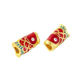 5 PCS Gold Fish Spacer Beads 17x7mm DIY Jewelry Making