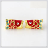 5 PCS Gold Fish Spacer Beads 17x7mm DIY Jewelry Making