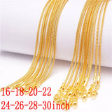 5 PCS 26'' Foxtail 18 KGF/925 Silver Necklace Chain