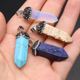 5 PCS Natural Stone Opal Lapis Turquoises Pendants for DIY Jewelry