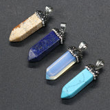 5 PCS Natural Stone Opal Lapis Turquoises Pendants for DIY Jewelry
