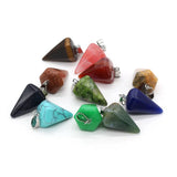 5 PCS Turquoise Agates Conical Charms for Jewelry Making DIY Necklace