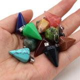 5 PCS Turquoise Agates Conical Charms for Jewelry Making DIY Necklace