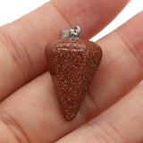 5 PCS Turquoise Agates Conical Charms for Jewelry Making DIY Necklace