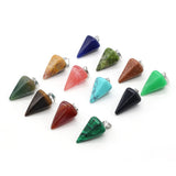 5 PCS Turquoise Agates Conical Charms for Jewelry Making DIY Necklace