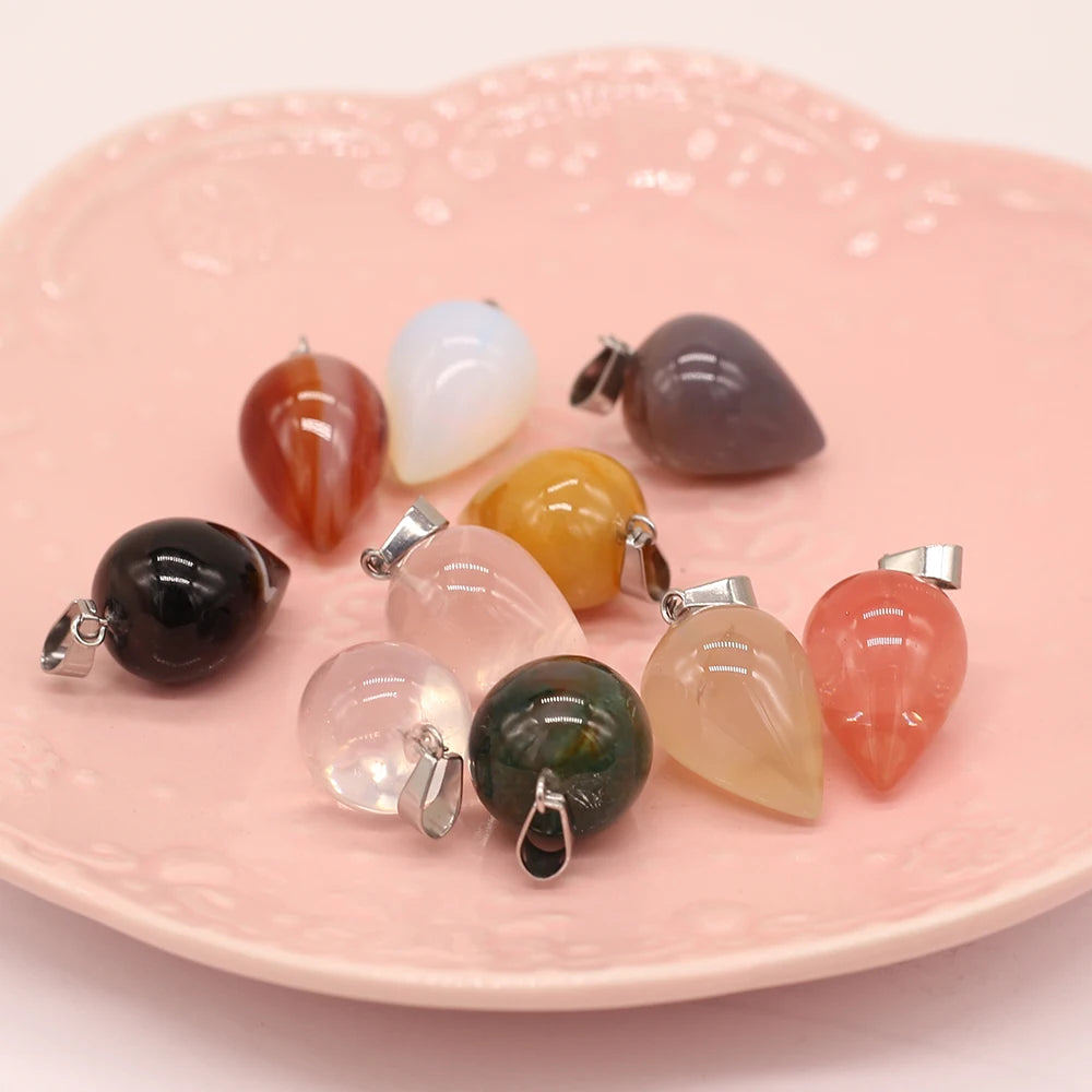5 PCS Natural Stone Pendant 15x26mm DIY Jewelry Making Accessories
