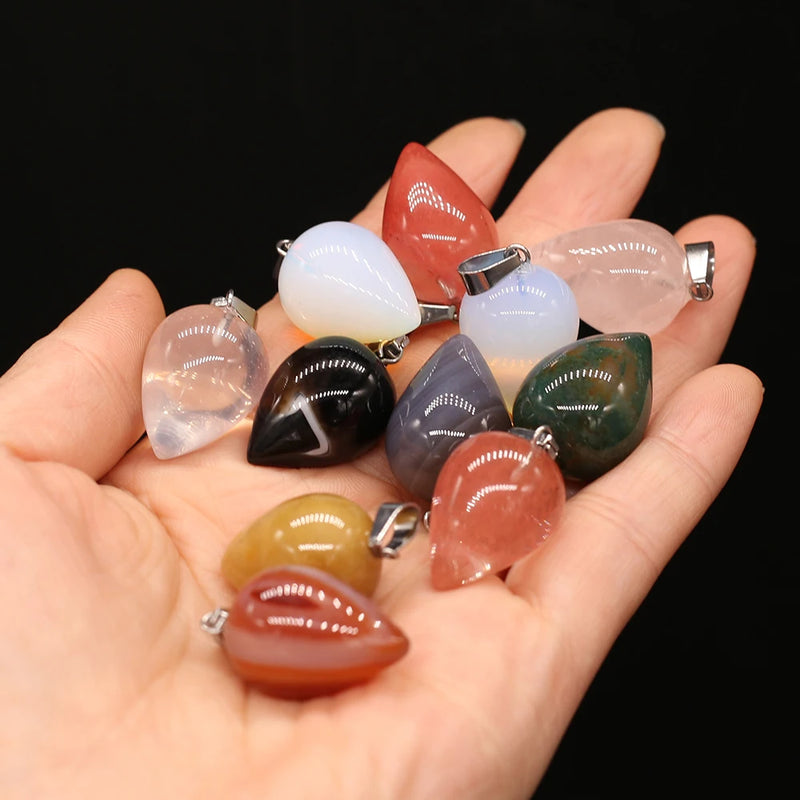 5 PCS Natural Stone Pendant 15x26mm DIY Jewelry Making Accessories