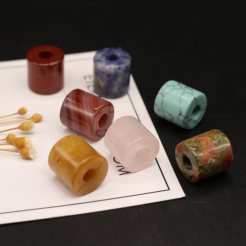 5 PCS Natural Stone Pendant Beads 16x16mm DIY Jewelry Making Gift