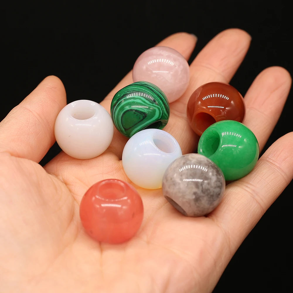 5 PCS Random Natural Stone Pendant Macroporous Beads DIY Jewelry Making
