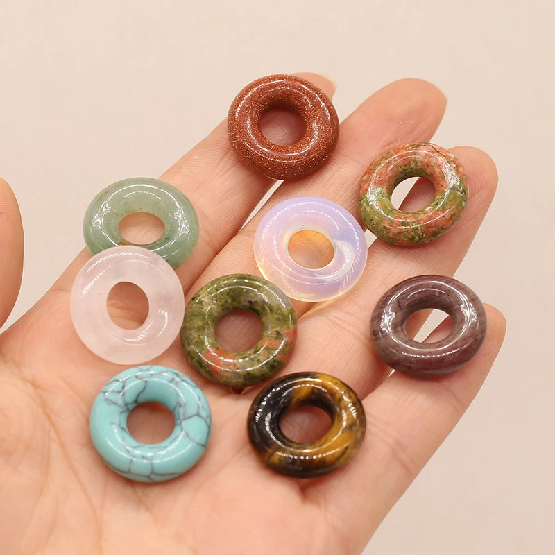 5 PCS Natural Stone Pendant Beads 20x20mm DIY Jewelry Making Accessories