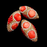 5 PCS Red Orange Coral Loose Beads Spacer Beads DIY