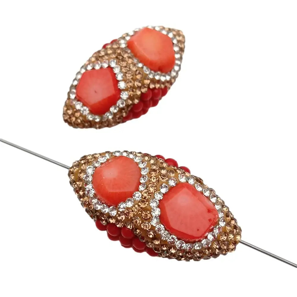 5 PCS Red Orange Coral Loose Beads Spacer Beads DIY