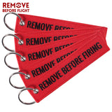 5 PCS Red REMOVE BEFORE FIRING Keychain for Fire Fighters