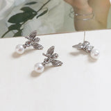 5 PCS Baroque Angel Wings Pearl Stud Earrings S925 Silver DIY Earrings