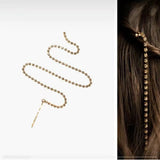 Rhinestone Tassel Hair Chain Clips Crystal Bridal Head Jewelry for Girl