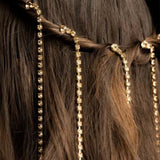 Rhinestone Tassel Hair Chain Clips Crystal Bridal Head Jewelry for Girl