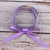 Colorful Gravel Filled Tube Bangles for Women