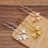 5 PCS Vintage Metal Alloy Leaf Hair Sticks DIY Hair Accessories