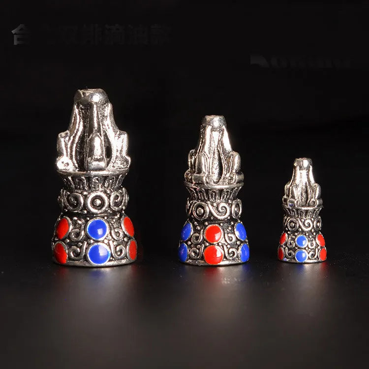 5 PCS Tibetan Alloy Silver Spacer Beads Vajry Pestle Charms DIY Jewelry Making