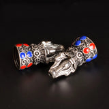 5 PCS Tibetan Alloy Silver Spacer Beads Vajry Pestle Charms DIY Jewelry Making