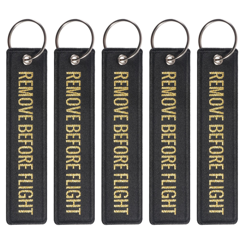 5 PCS Woven Remove Before Flight Keychains for Aviation Key Tag Label