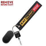 Embroidery Eat Sleep Fly Keychain Aviation Pilot Key Chain