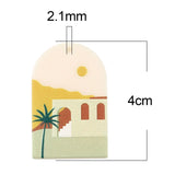 Hand Painted Resin Pendants Natural Scenery Charms Earrings DIY Jewelry Findings