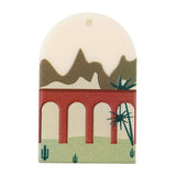 Hand Painted Resin Pendants Natural Scenery Charms Earrings DIY Jewelry Findings